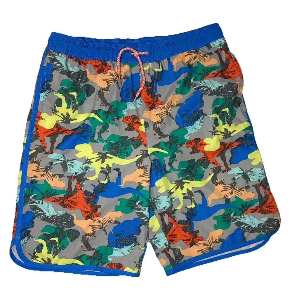 Wonder Nation Boys Quick Dry Swim Trunks Dinosaur Size XL (14-16) Mesh Lined
